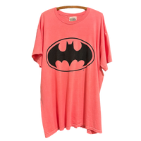 Vintage 1989 Batman Logo Pink Tee Size: XL