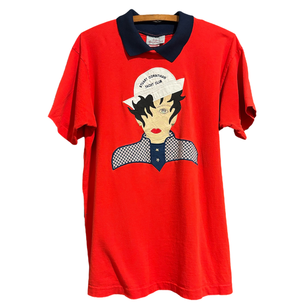 Vintage 1980’s Yacht Club Sailor Girl Collared Tee Size: M