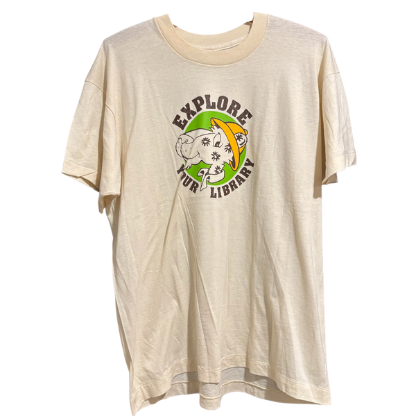 Vintage Explore Your Library Tee Size: L