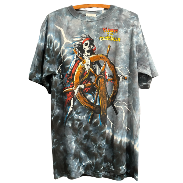 Vintage Y2K Pirates of the Caribbean Tie Dye Tee Size: L