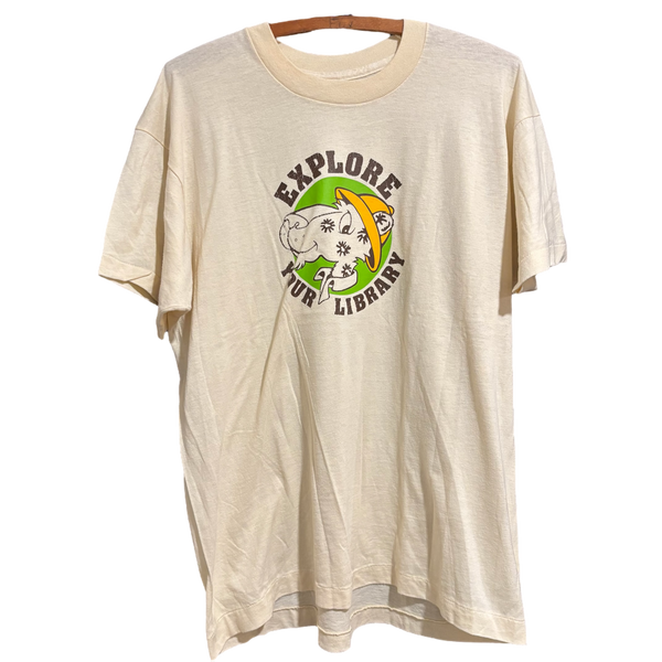 Vintage Explore Your Library Tee Size: L