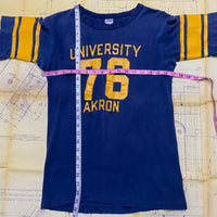 Vintage 1970's Champion Blue Bar University of Akron Football T-Shirt Size: M