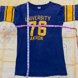 Vintage 1970's Champion Blue Bar University of Akron Football T-Shirt Size: M