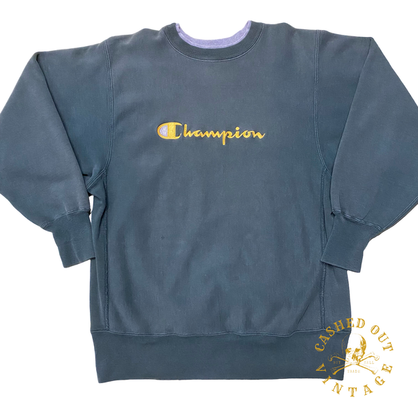 Vintage 1990's Reverse Weave Spellout Champion Crewneck Sweatshirt Size: L