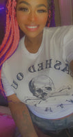 Cashed Out Vintage Skull Logo White Tee