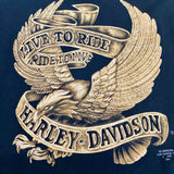 1991 Harley-Davidson 3D Emblem "Live to Ride" Tee