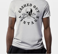 Cashed Out Vintage Skull Logo White Tee