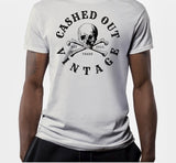 Cashed Out Vintage Skull Logo White Tee