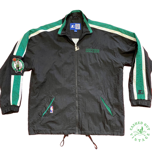 Boston Celtics 90 s STARTER Full Zip Warm Up Jacket Cashed Out Vintage