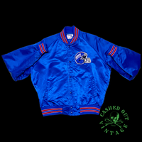 Vintage 1980's New York Giants Chalk Line Satin Bomber Jacket Size: L